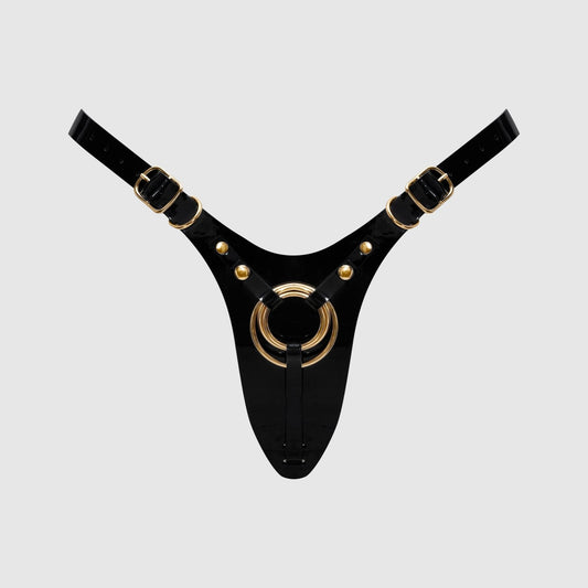 LEATHERETTE HARNESS FABULOUS - ONE SIZE - BLACK GLOSSY