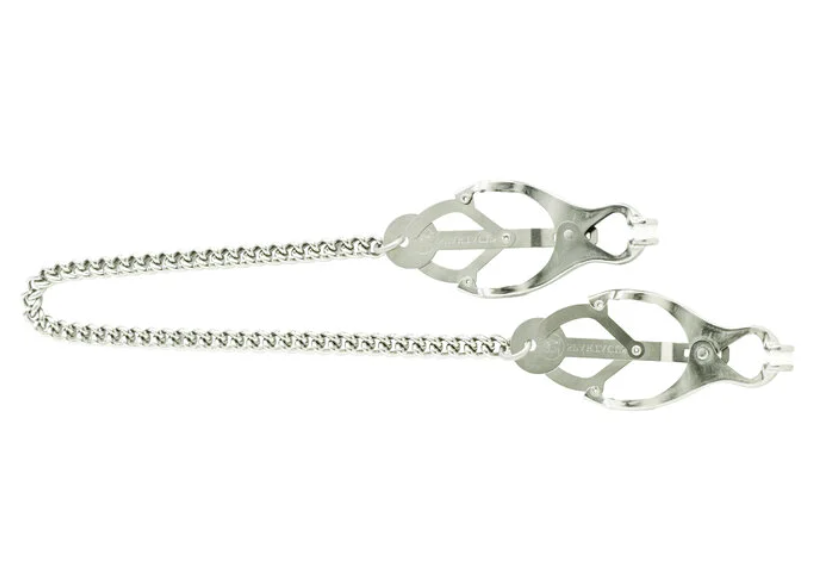 Spartacus leather Tweezer Clamp with Link Chain