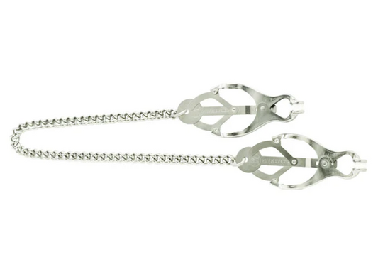 Spartacus leather Tweezer Clamp with Link Chain